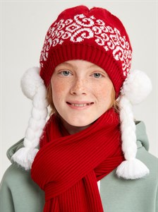 Новогодняя шапка ТД-202 "Снегурочка" красная